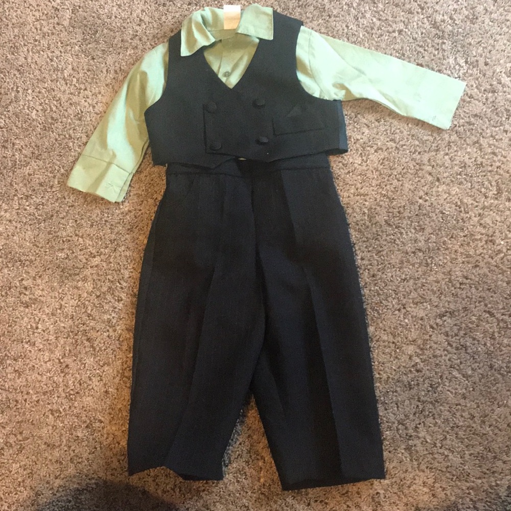 Adorable black pinstripe suit set